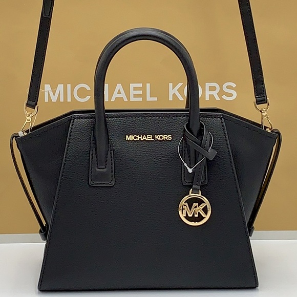 Michael Kors Avril Small Leather Top-Zip Satchel Black color NWT - Picture 2 of 16